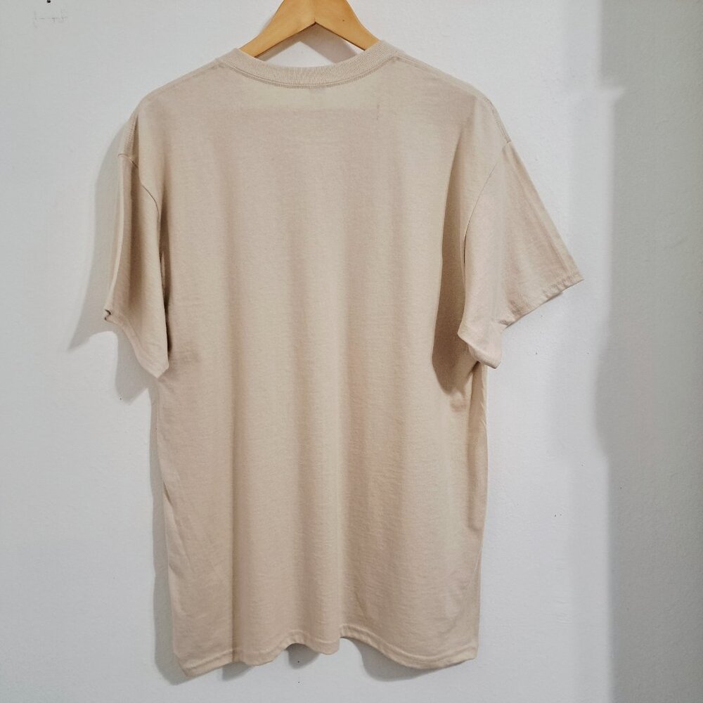 Loves Books & Coffee Graphic Cotton Tee Short Sleeve Beige Color SIze L/G NOWT - Picture 4 of 5